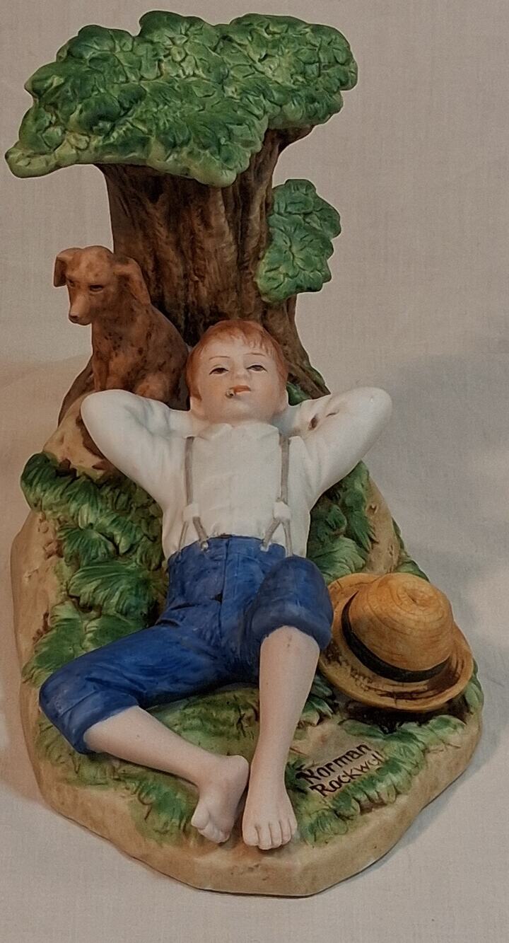 Vintage Norman Rockwell "Spring Fever" Porcelain Figurine 1980s